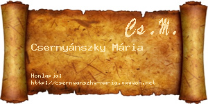 Csernyánszky Mária névjegykártya