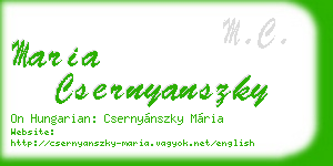 maria csernyanszky business card