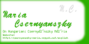 maria csernyanszky business card